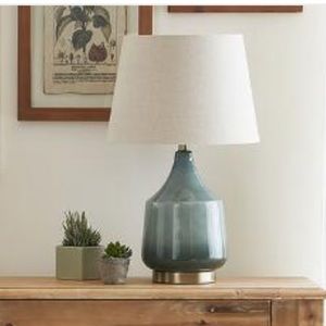 World Market Blue Jade Glass Lamp Base